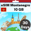 eSIM Montenegro - 10 GB - 30 Days