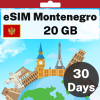 eSIM Montenegro - 20 GB - 30 天