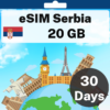 eSIM Serbia - 20 GB - 30 Days