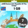 eSIM 刚果民主共和国 - 1 GB - 7 天