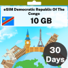 eSIM 刚果民主共和国 - 10 GB - 30 天