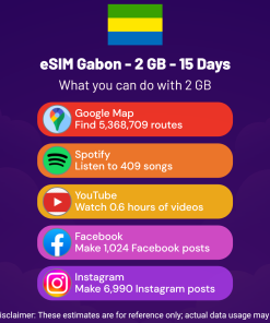 eSIM 加蓬 - 2 GB - 15 天