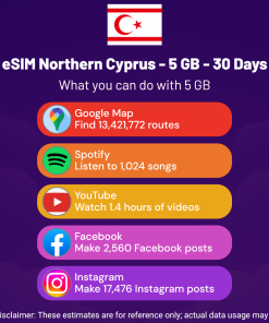 eSIM 北塞浦路斯 - 5 GB - 30 天