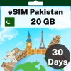 eSIM 巴基斯坦 - 20 GB - 30 天