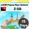 eSIM 巴布亚新几内亚 - 2 GB - 15 天