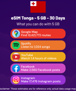 eSIM 汤加 - 5 GB - 30 天