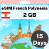 eSIM 法属波利尼西亚 - 2 GB - 15 天