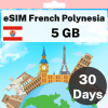 eSIM 法属波利尼西亚 - 5 GB - 30 天