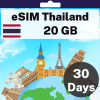 eSIM 泰国 - 20 GB - 30 天