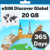 eSIM Discover Global - 20 GB - 200 SMS - 200 Mins - 365 Days
