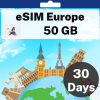 eSIM Europe - 50 GB - 30 Days