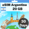 شريحة eSIM الأرجنتين - 20 جيجابايت - 30 يومًا