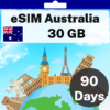 eSIM 澳大利亚 - 30 GB - 90 天