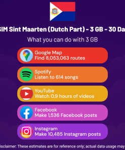 eSIM 荷属圣马丁岛（荷兰部分） - 3 GB - 30 天