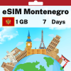 eSIM Montenegro - 1 GB - 7 Days