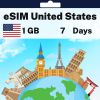 eSIM United States - 1 GB - 10 SMS - 20 Mins - 7 Days
