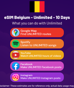 eSIM Belgium - Unlimited - 10 Days