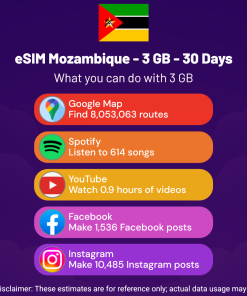 eSIM Mozambique - 3 GB - 30 Days