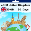 eSIM United Kingdom - 10 GB - 100 SMS - 100 Mins - 30 Days
