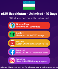 eSIM Uzbekistan - Unlimited - 10 Days