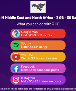 eSIM Middle East and North Africa - 3 GB - 30 Days