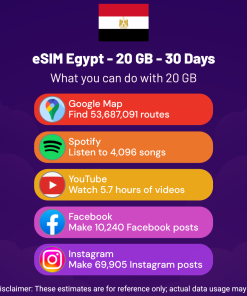 eSIM Egypt - 20 GB - 30 Days