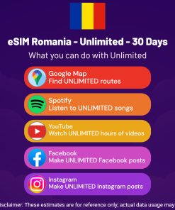 eSIM Romania - Unlimited - 30 Days