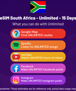 eSIM South Africa - Unlimited - 15 Days