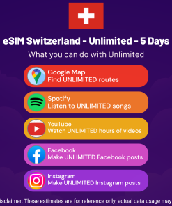 eSIM Switzerland - Unlimited - 5 Days