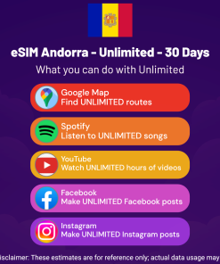 eSIM Andorra - Unlimited - 30 Days