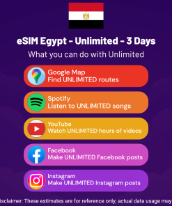 eSIM Egypt - Unlimited - 3 Days