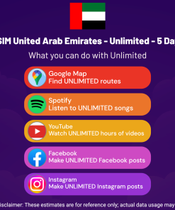 eSIM United Arab Emirates - Unlimited - 5 Days