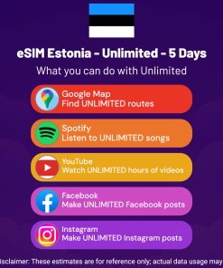 eSIM Estonia - Unlimited - 5 Days