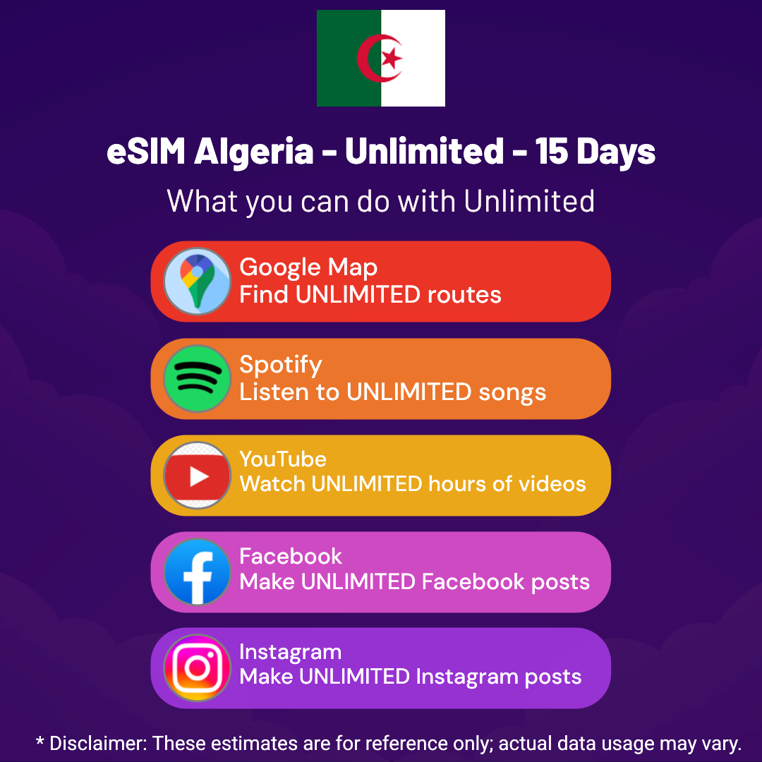 5e056639-d50a-4b0b-82d9-a48f767ff659.png eSIM Algeria - Unlimited - 15 Days