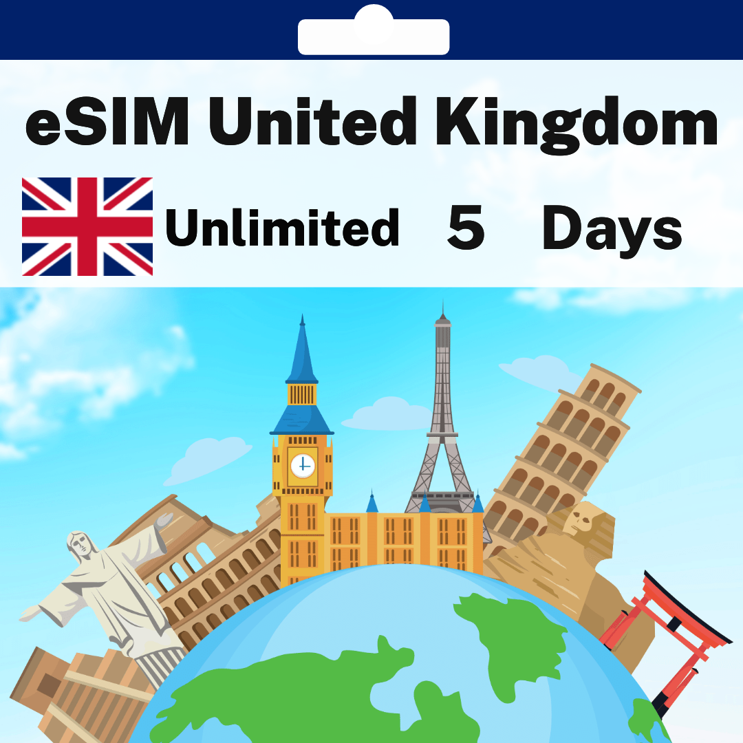 ESIM United Kingdom Unlimited 5 Days ESIM United Kingdom Unlimited 5 Days