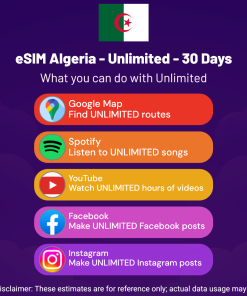 eSIM Algeria - Unlimited - 30 Days