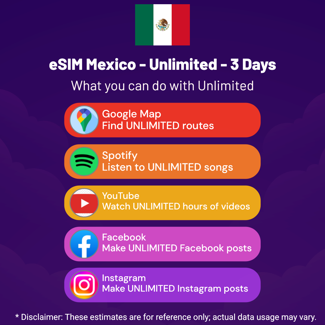 d78c6039-0e19-4197-a780-da43dad2c473.png eSIM Mexico - Unlimited - 3 Days