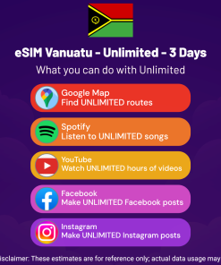 eSIM Vanuatu - Unlimited - 3 Days