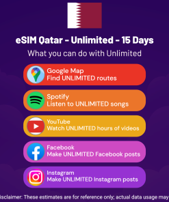 eSIM Qatar - Unlimited - 15 Days