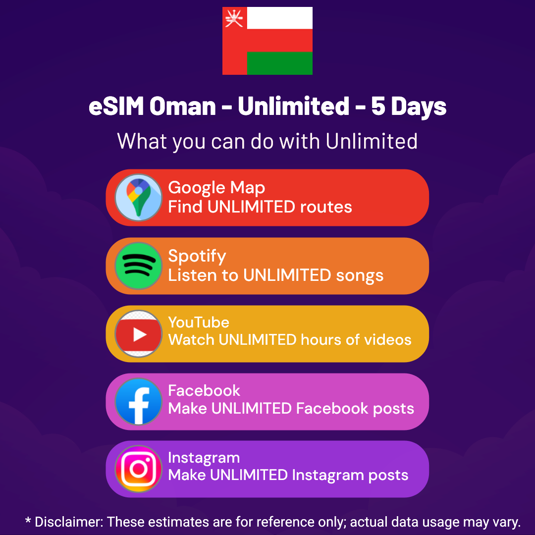 3081223e-fcba-403d-b857-9e195c0e50ab.png eSIM Oman - Unlimited - 5 Days