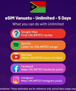 eSIM Vanuatu - Unlimited - 5 Days