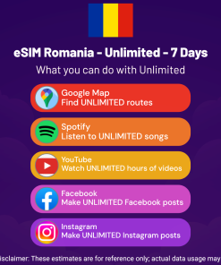 eSIM Romania - Unlimited - 7 Days