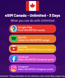 eSIM Canada - Unlimited - 3 Days
