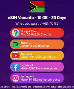 eSIM Vanuatu - 10 GB - 30 Days
