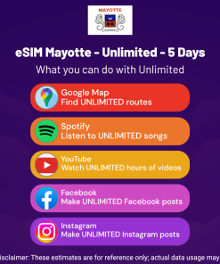 eSIM Mayotte - Unlimited - 5 Days