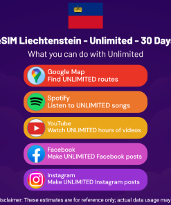 eSIM Liechtenstein - Unlimited - 30 Days
