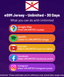 eSIM Jersey - Unlimited - 30 Days