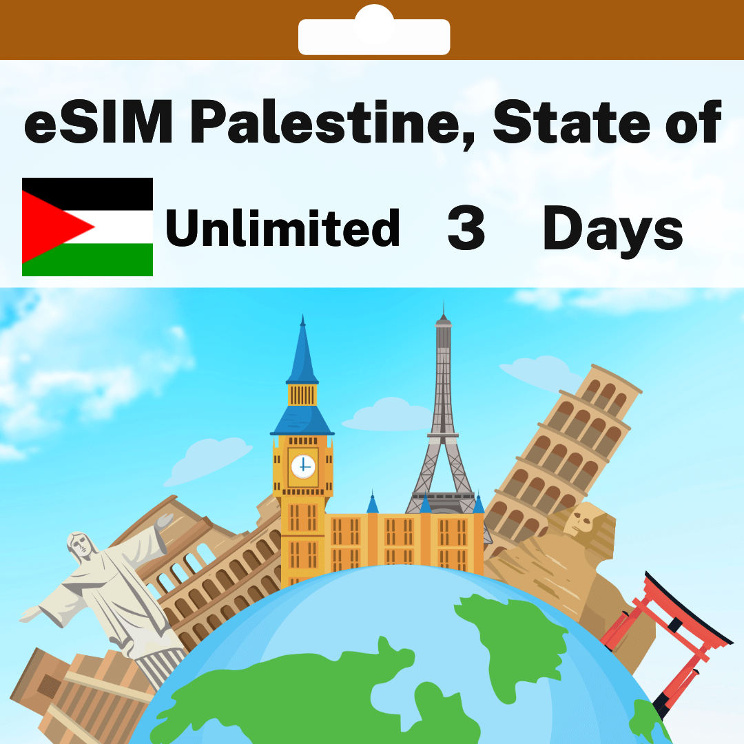 cb99dfb7-ef74-4b11-aab1-0fa8a3fd2844.png eSIM Palestine, State of - Unlimited - 3 Days