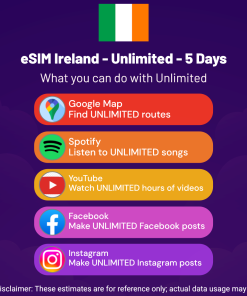 eSIM Ireland - Unlimited - 5 Days