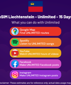 eSIM Liechtenstein - Unlimited - 15 Days